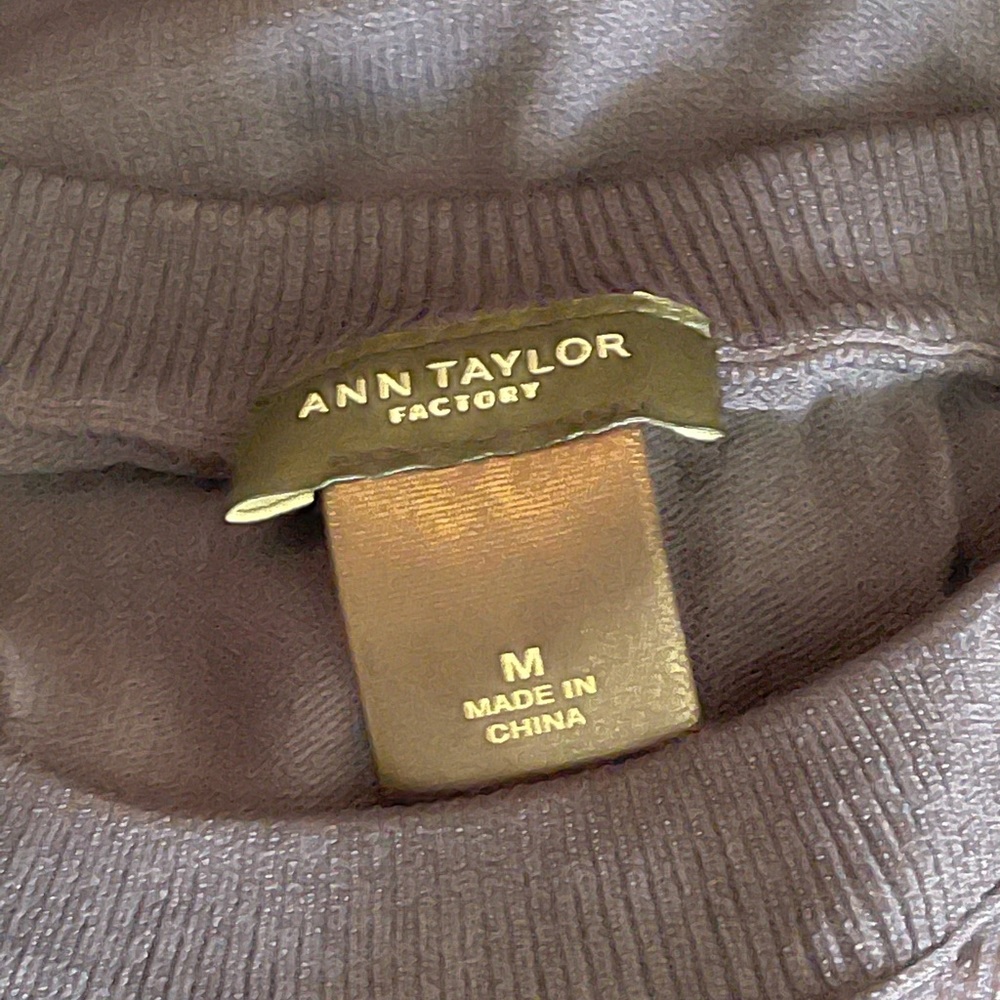 Ann Taylor Navy jacquard front sweater shell - Picture 4 of 5